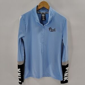Victoria's Secret PINK Ultimate Deep Zip Pullover Blue Track Jacket Large